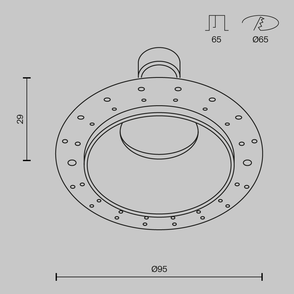 Картинка Встраиваемый светильник Technical DL126-GU10-TRS-MG