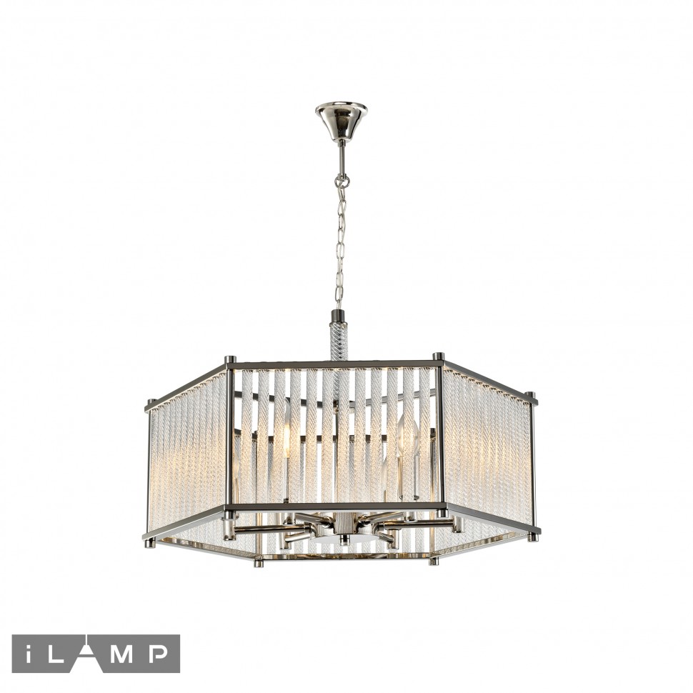 подвесная люстра ilamp rich p9509-6 nickel, доставка по Казахстану 