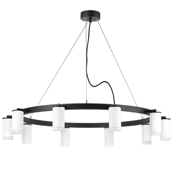 lr0203600 подвесной светильник rullo 10х50w gu10 черный/белый (571020+214436-10+202430-10), доставка по Казахстану 