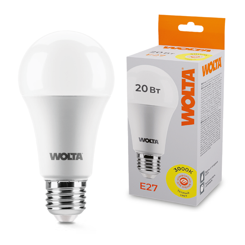 Лампа LED WOLTA 25Y65BL20E27 3000K купить в Алматы svet.kz
