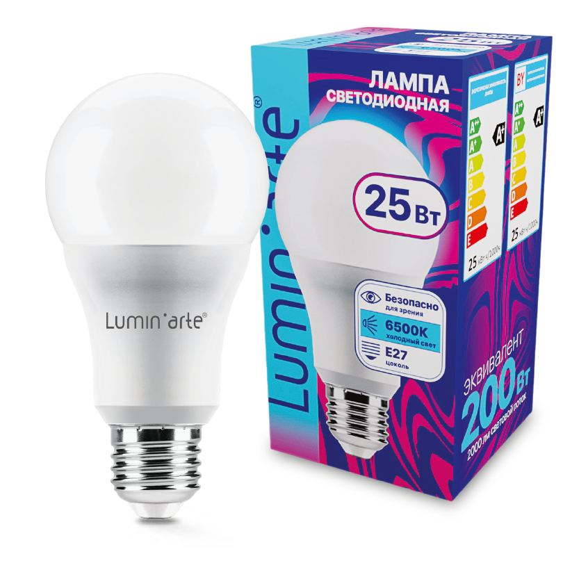 Картинка Светодиодная лампа Wolta LSTD-A65-25W6KE27