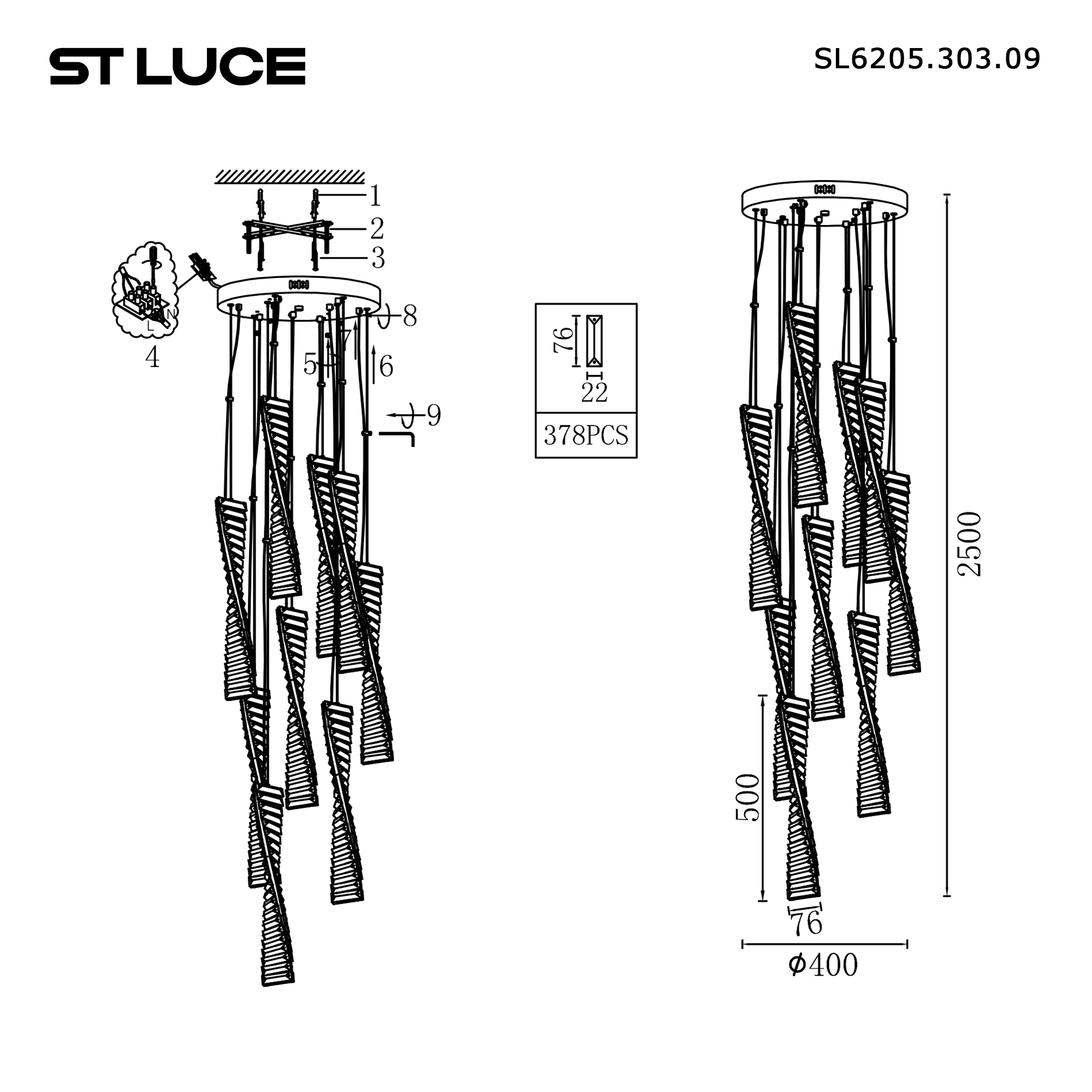 Картинка SL6205.303.09 Светильник подвесной ST-Luce 