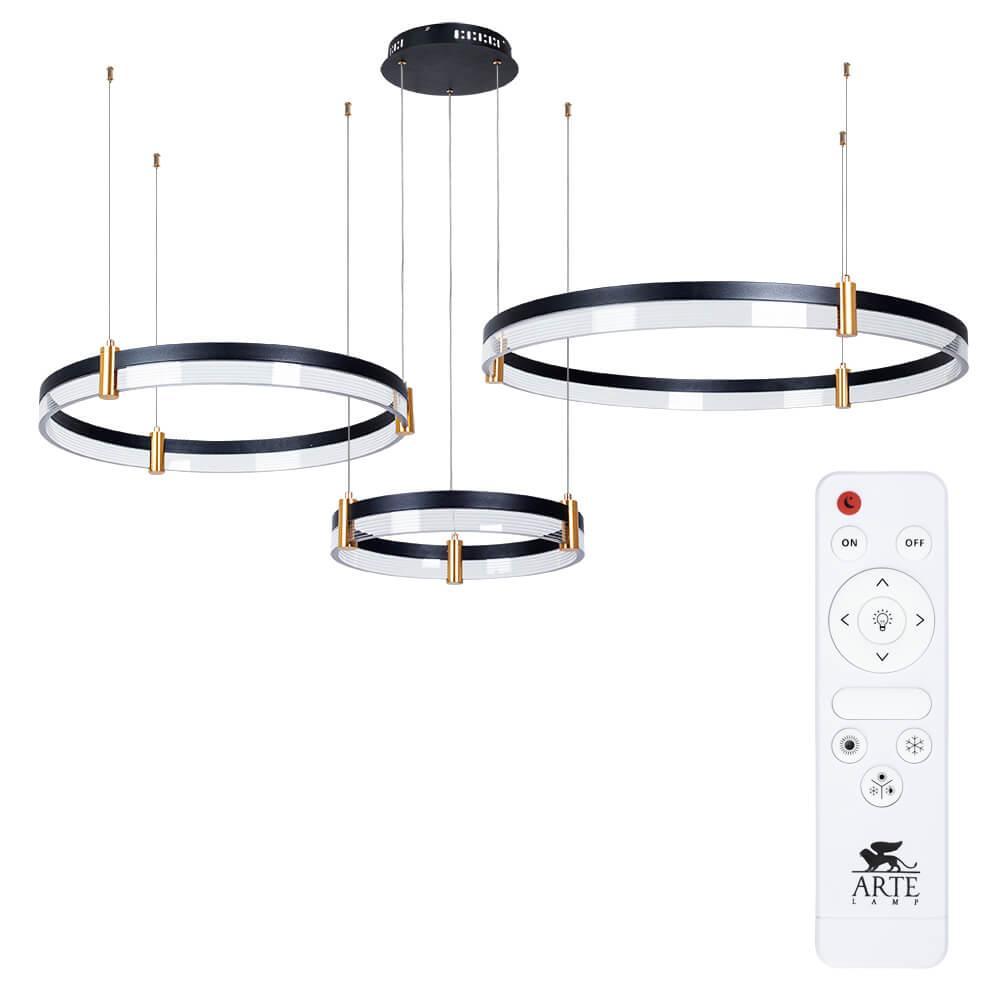 Картинка Подвесной светодиодный светильник Arte Lamp Mercury A2185SP-3BK
