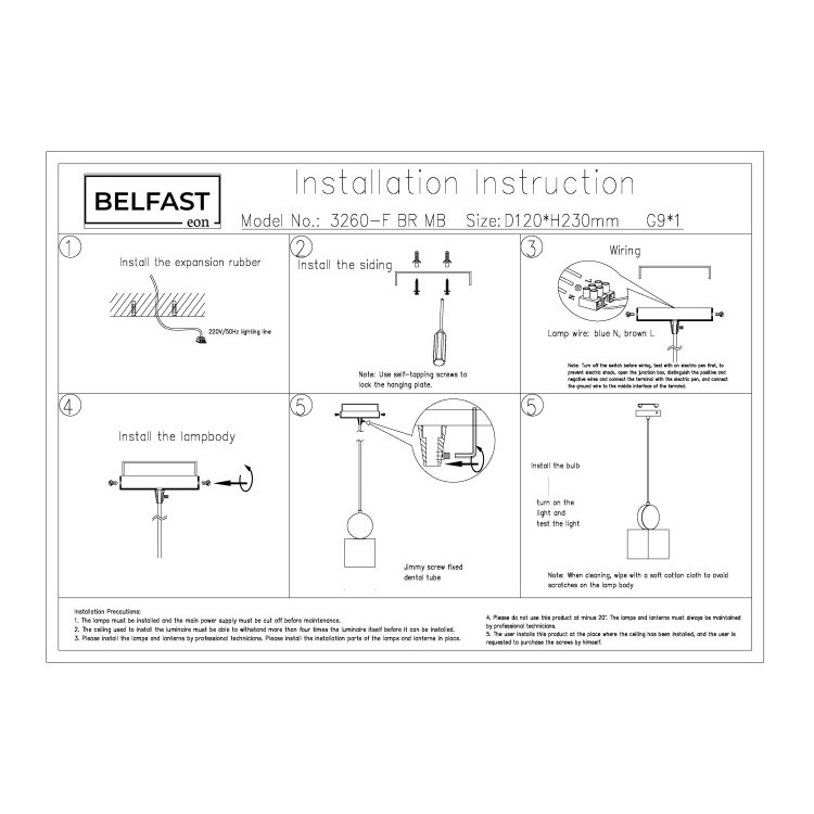 Картинка Подвесной светильник Belfast Ravenhill 3260-F BR MB 