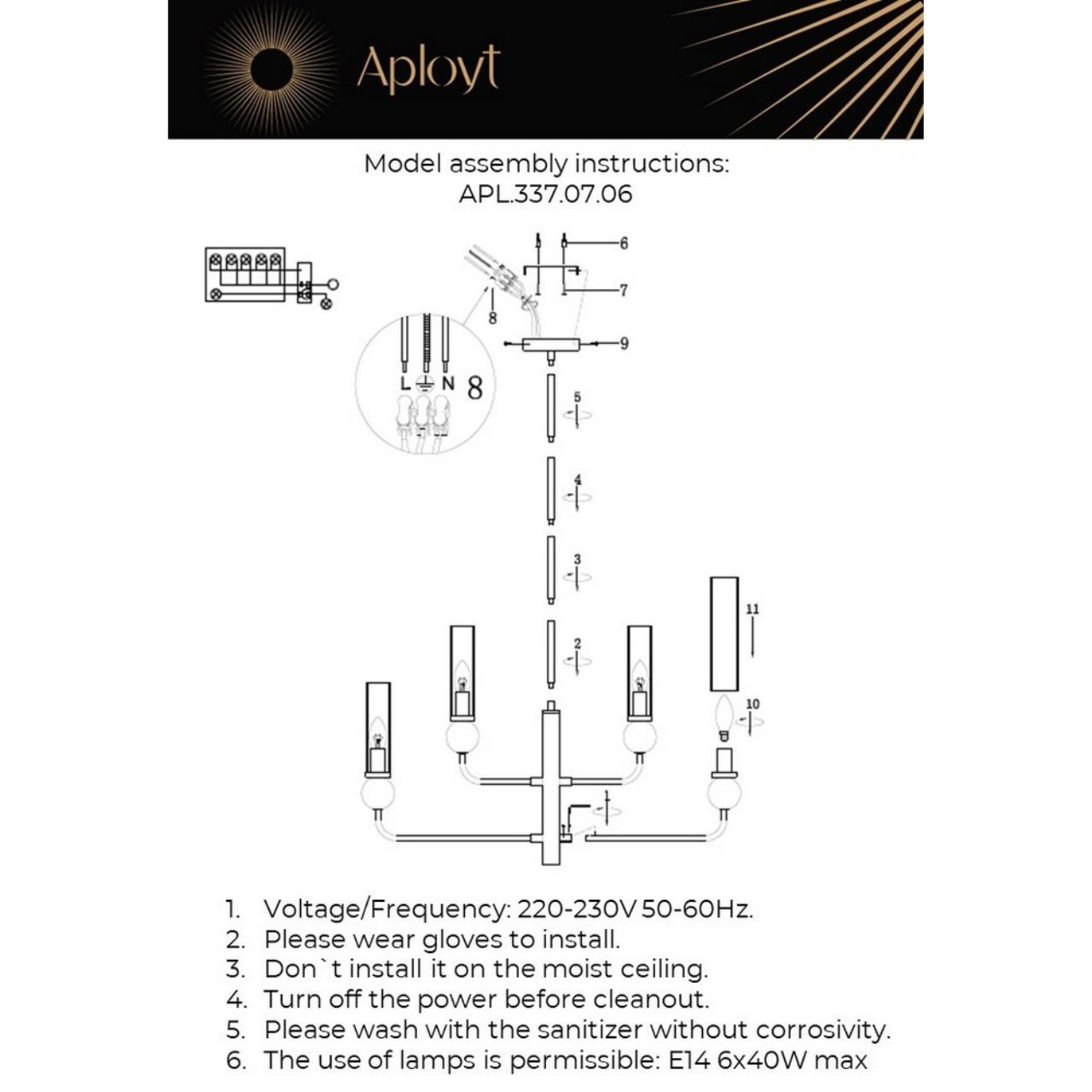 Картинка APL.337.07.06 Люстра потолочная Aployt Izidora