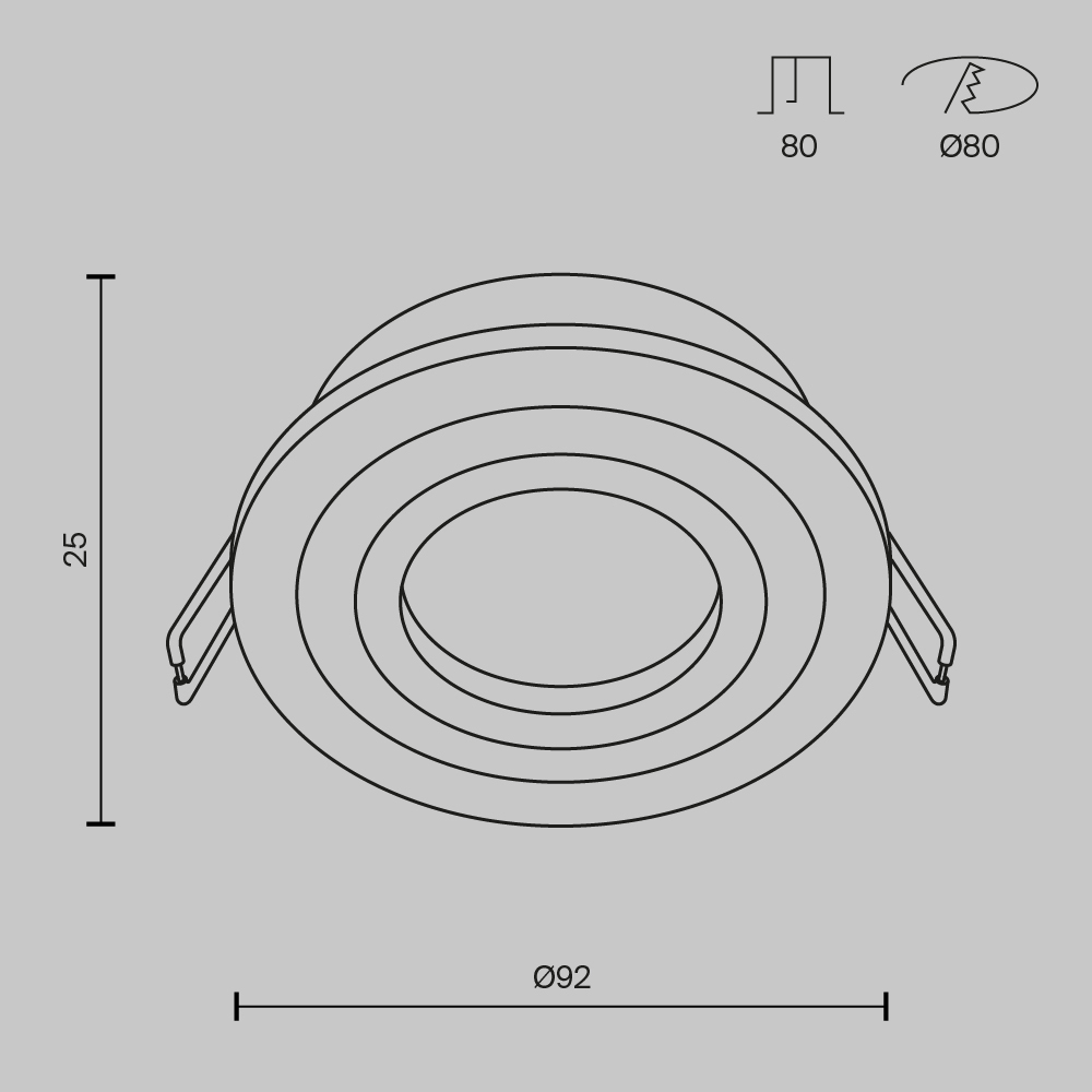 Картинка Встраиваемый светильник Maytoni Atom DL023-2-01S