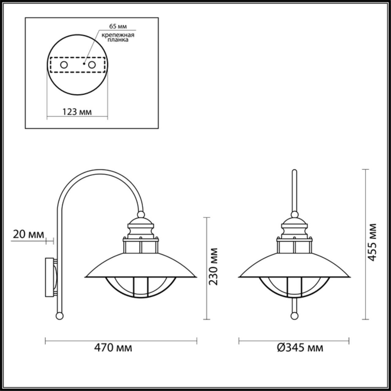 Картинка Уличный настенный светильник Odeon Light Nature Dante 4164/1WA