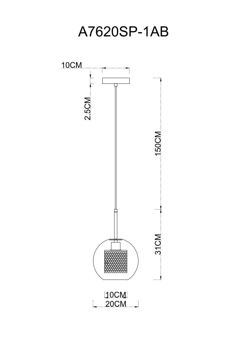 Картинка Подвесной светильник Arte Lamp Manchester A7620SP-1AB