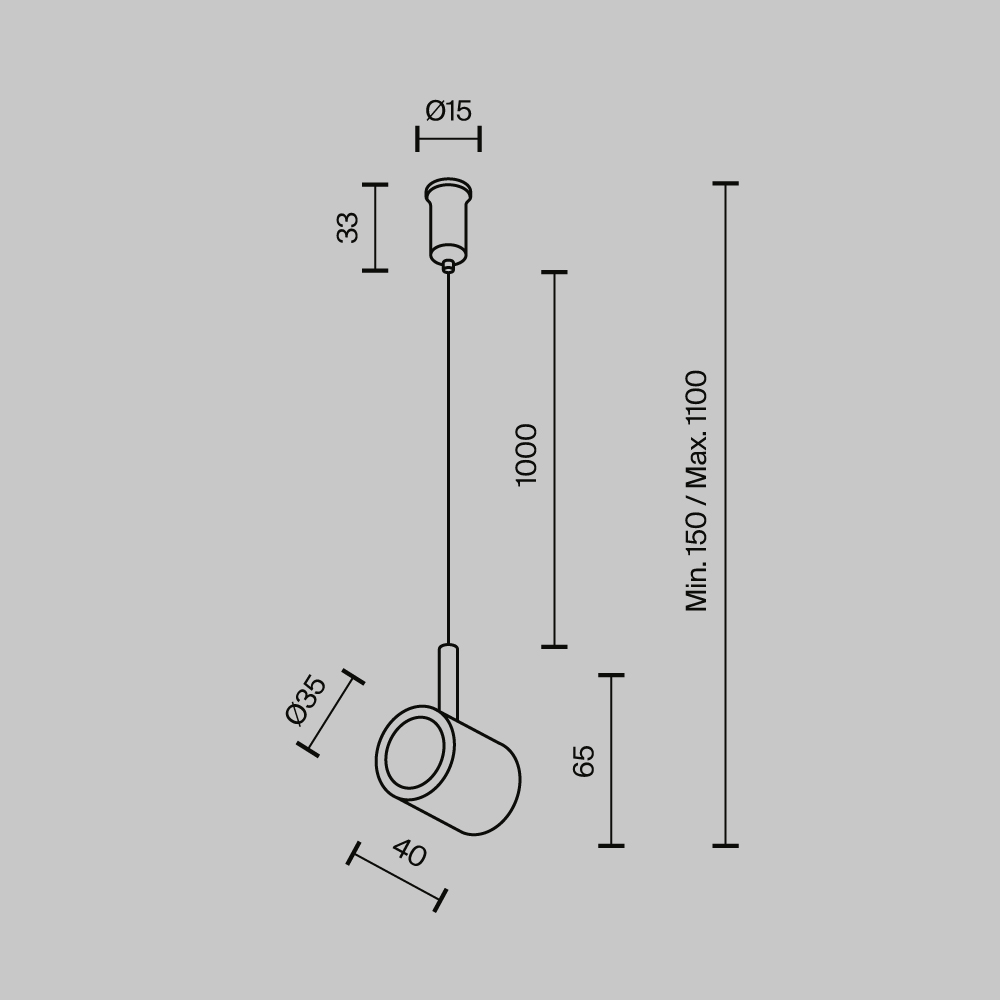 Картинка Комплектующие для трекового светильника Technical TRA154CSW-1PT Tau