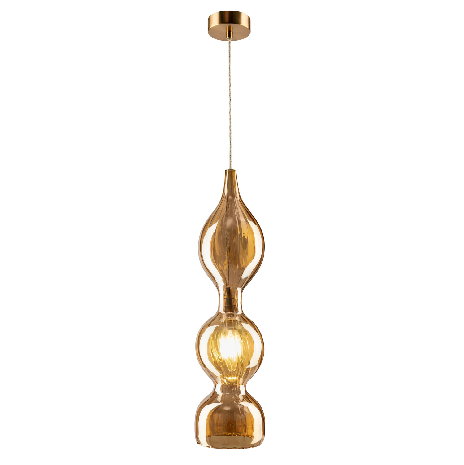 Картинка Светильник подвесной Crystal Lux IRIS SP1 B AMBER Crystal Lux 2073/201