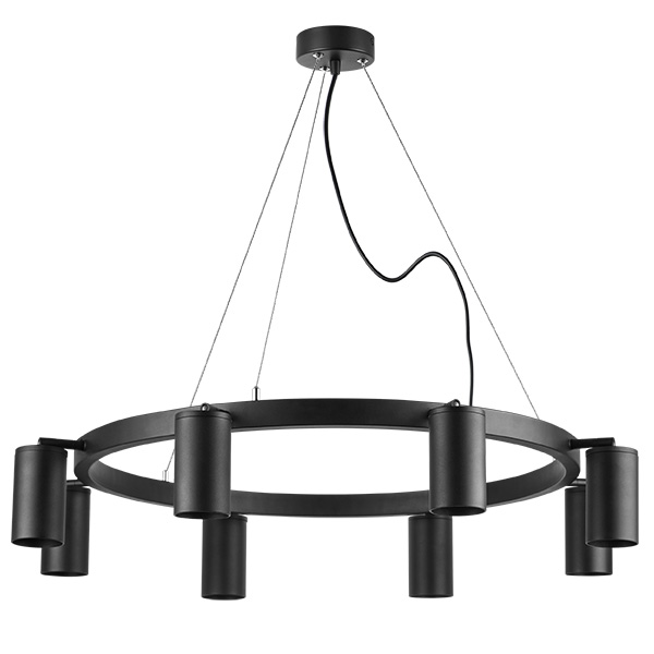 Картинка LR018378 Подвесной светильник RULLO 8х50W GU10 ЧЕРНЫЙ (571018+214437-8)
