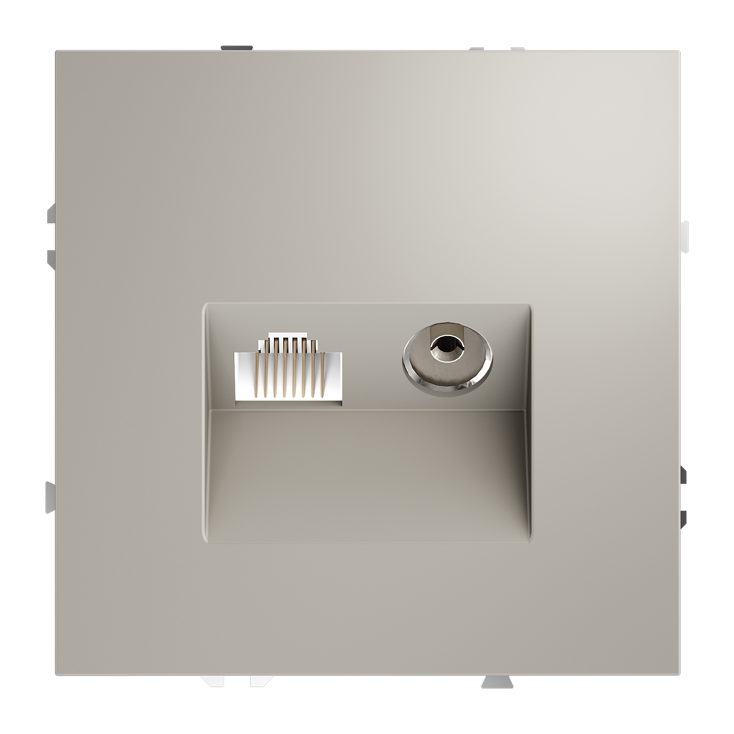 Розетка телевизионная встраиваемая VOLTUM S70 TV+RJ45 кат. 6, (кашемир) 