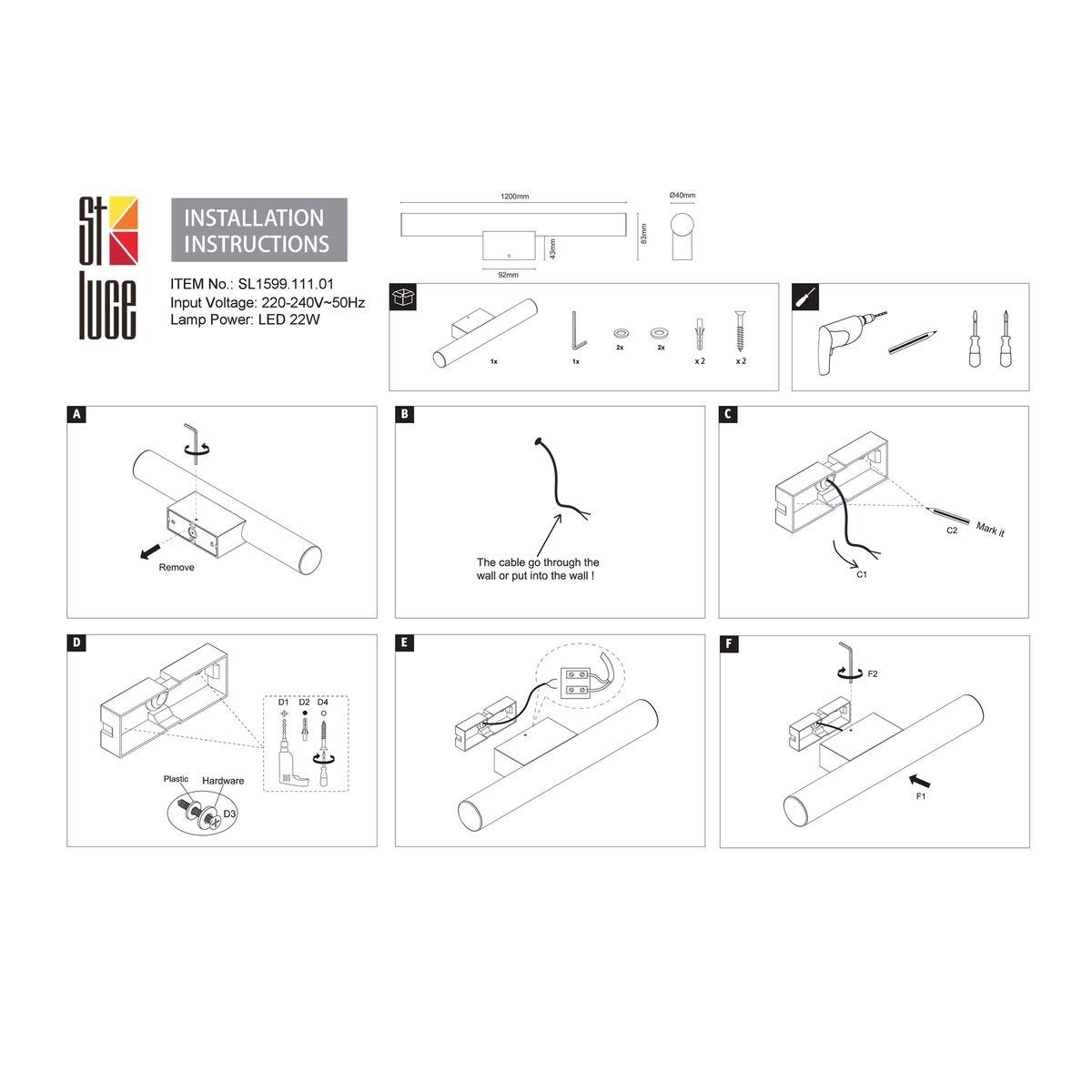 Картинка Подсветка для зеркал ST Luce Curra SL1599.111.01