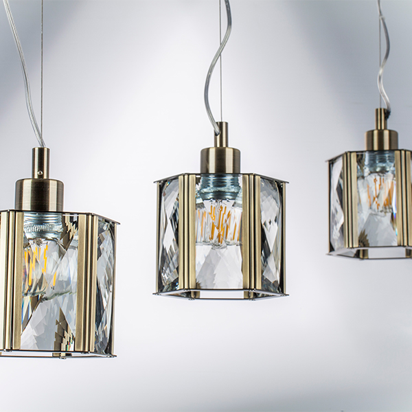 Картинка 722013 Люстра LIMPIO 1х40W E27 БРОНЗА/ПРОЗРАЧНЫЙ