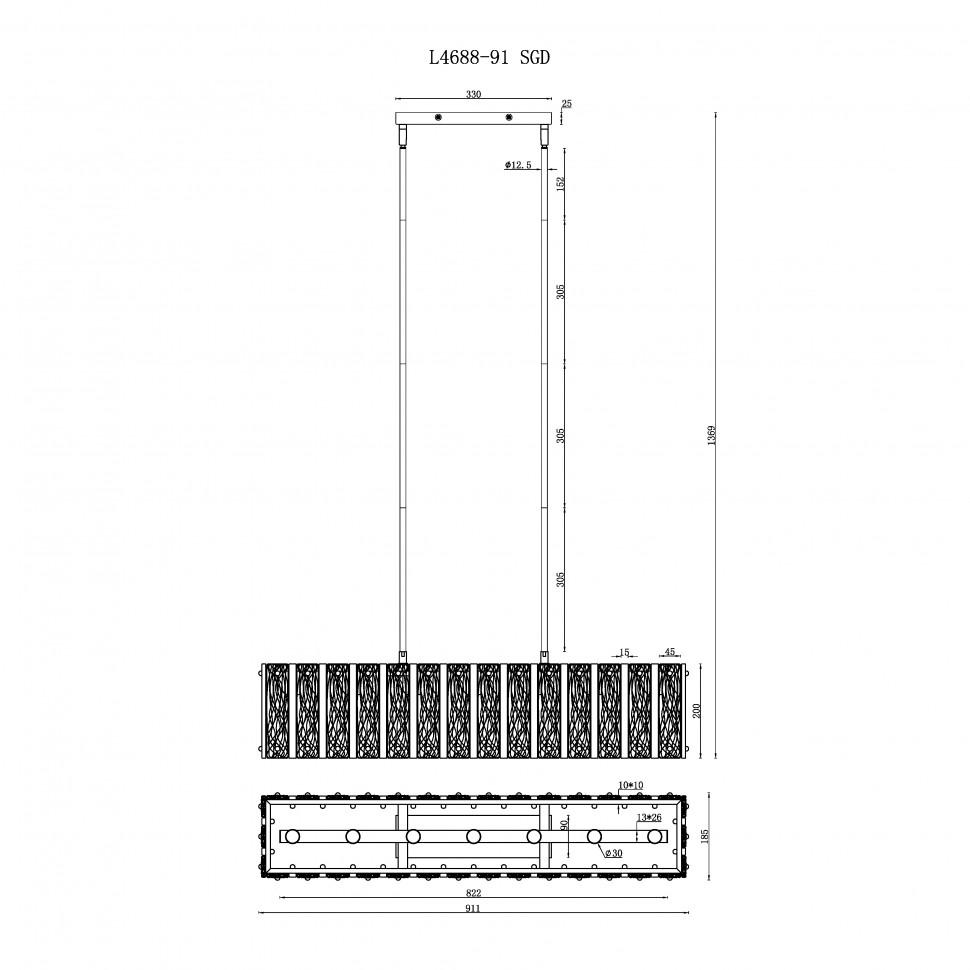 Картинка Подвесная люстра iLAMP Panorama L4688-91 SGD
