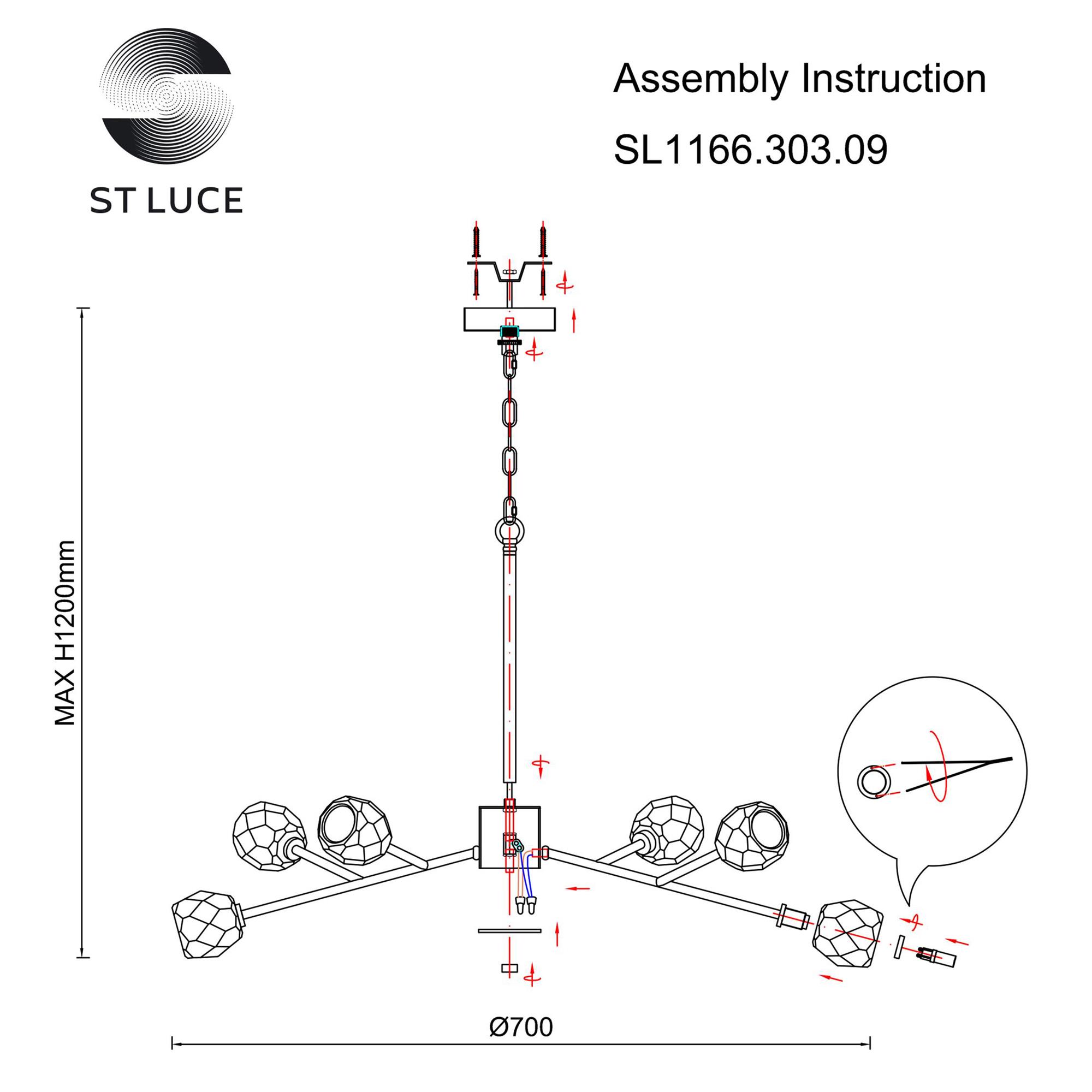 Картинка Подвесная люстра ST Luce Romano SL1166.303.09