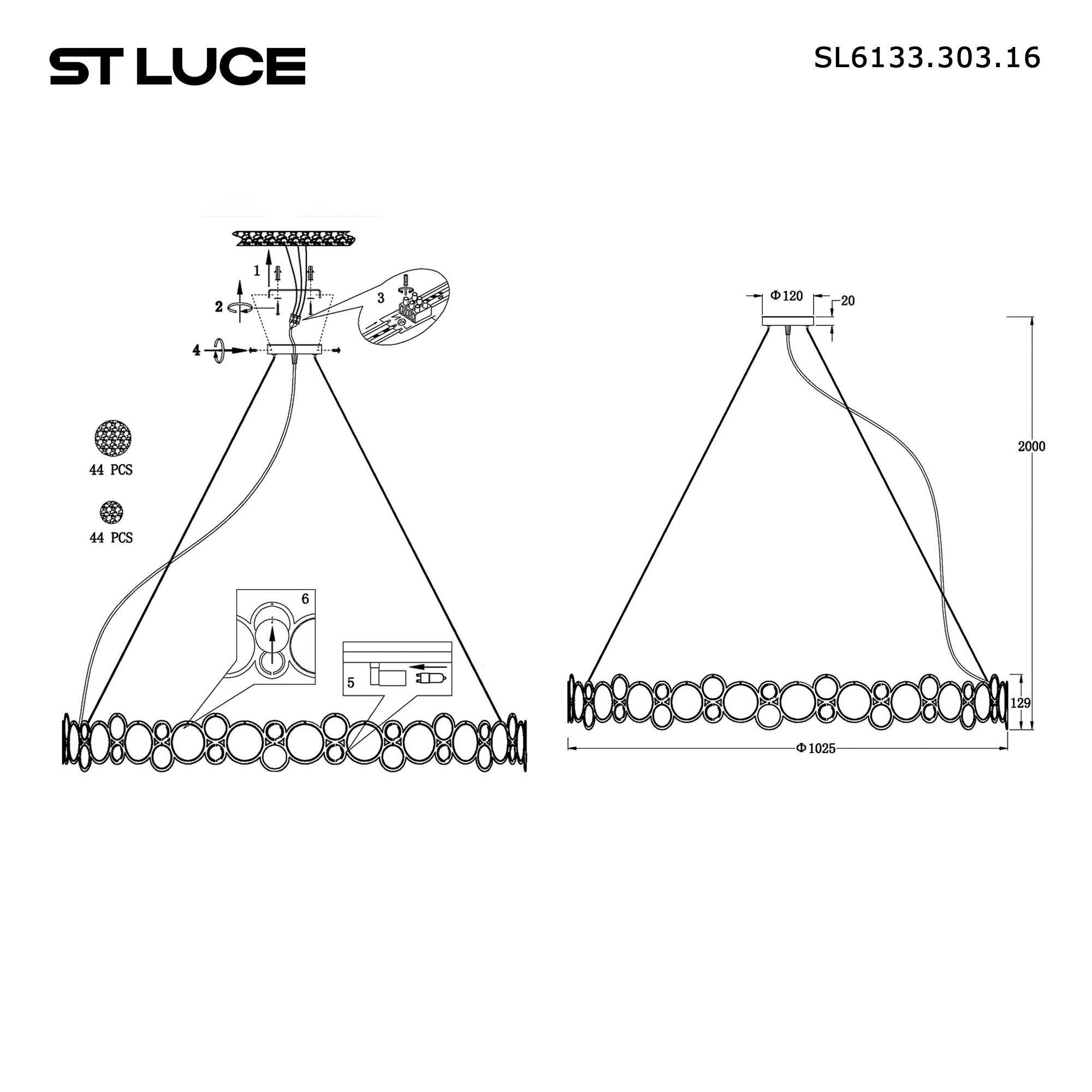Картинка SL6133.303.16 Светильник подвесной ST-Luce SWATCH