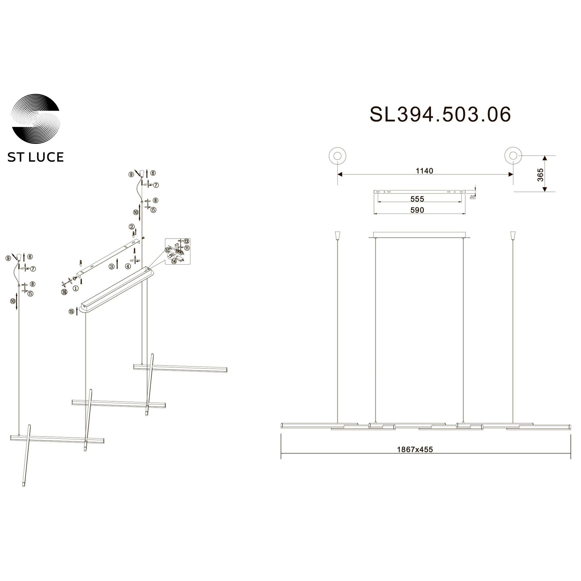 Картинка Подвесной светодиодный светильник ST Luce Basoni SL394.503.06