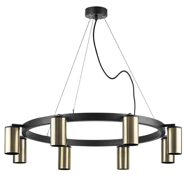 lr018318 подвесной светильник rullo 8х50w gu10 черный/бронза (571018+214431-8), доставка по Казахстану 