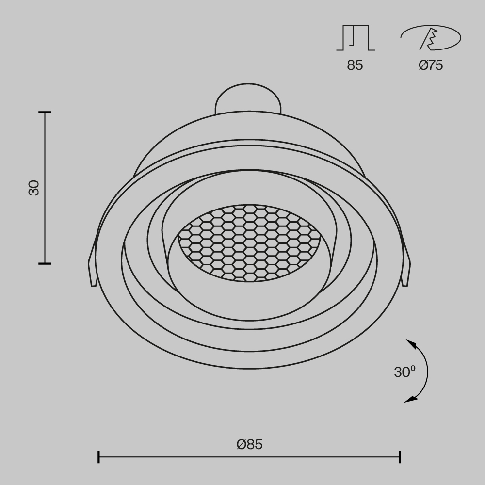 Картинка Встраиваемый светильник Technical DL113-GU10-01-RD-W