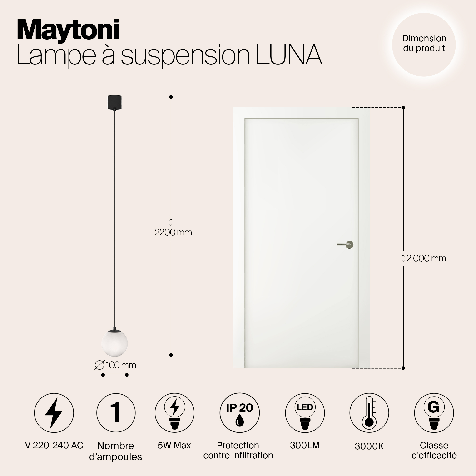 Картинка Подвесной светильник Technical P039PL-5W3K-10-B