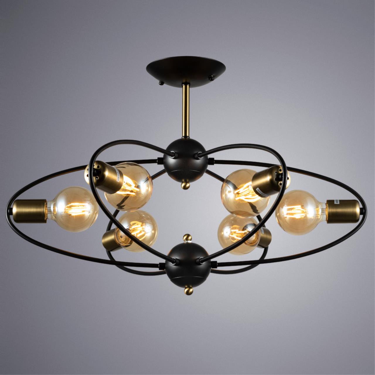 Картинка Потолочная люстра Arte Lamp Glasgow A1963PL-6BK