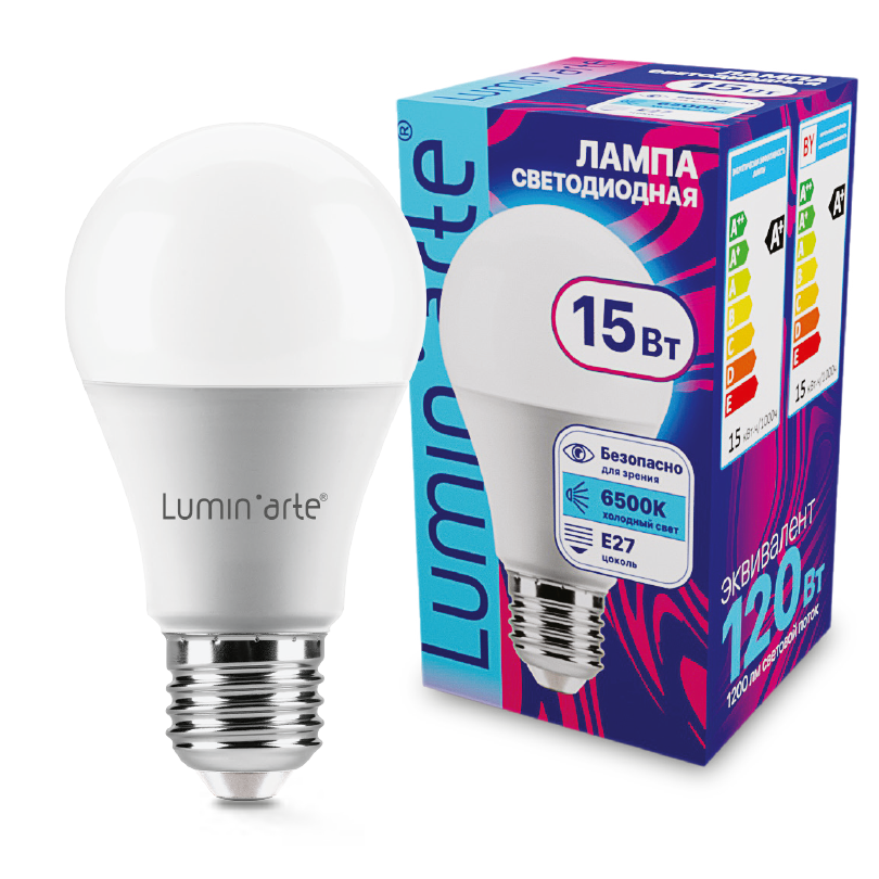 Картинка Светодиодная лампа Wolta LSTD-A60-15W6KE27