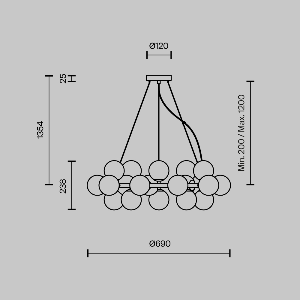 Картинка Подвесной светильник Maytoni MOD545PL-25B