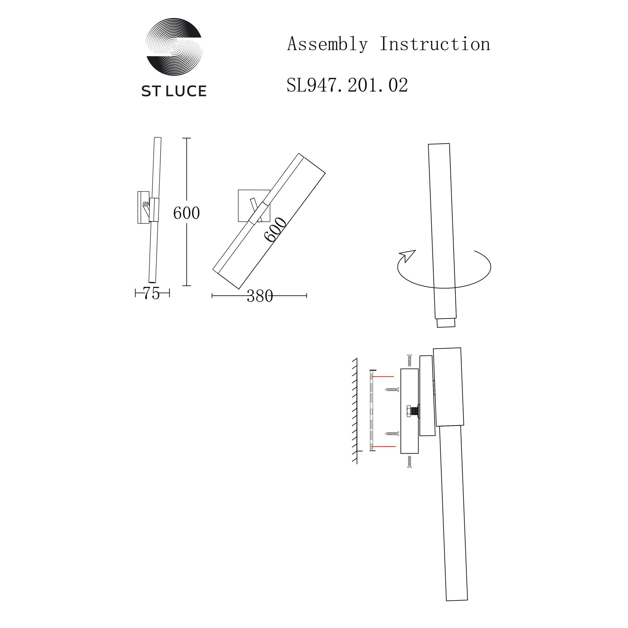 Картинка Настенный светильник ST Luce Laconicita SL947.201.02