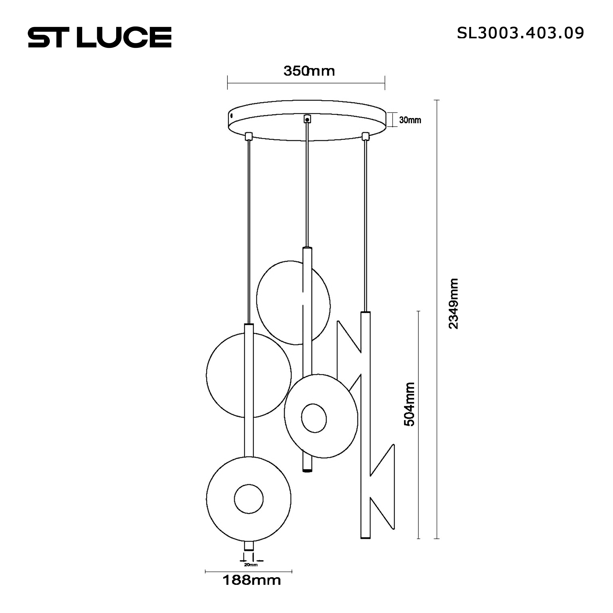 Картинка SL3003.403.09 Светильник подвесной ST-Luce 
