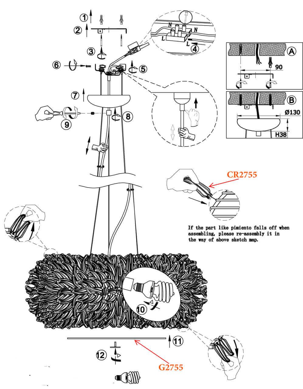 Картинка Подвесной светильник Odeon Light Esma 2755/6