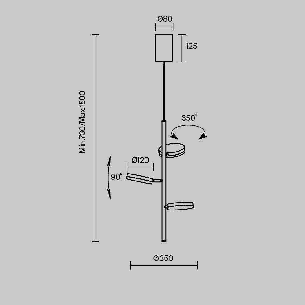 Картинка Подвесной светильник Maytoni MOD070PL-L18B3K Fad