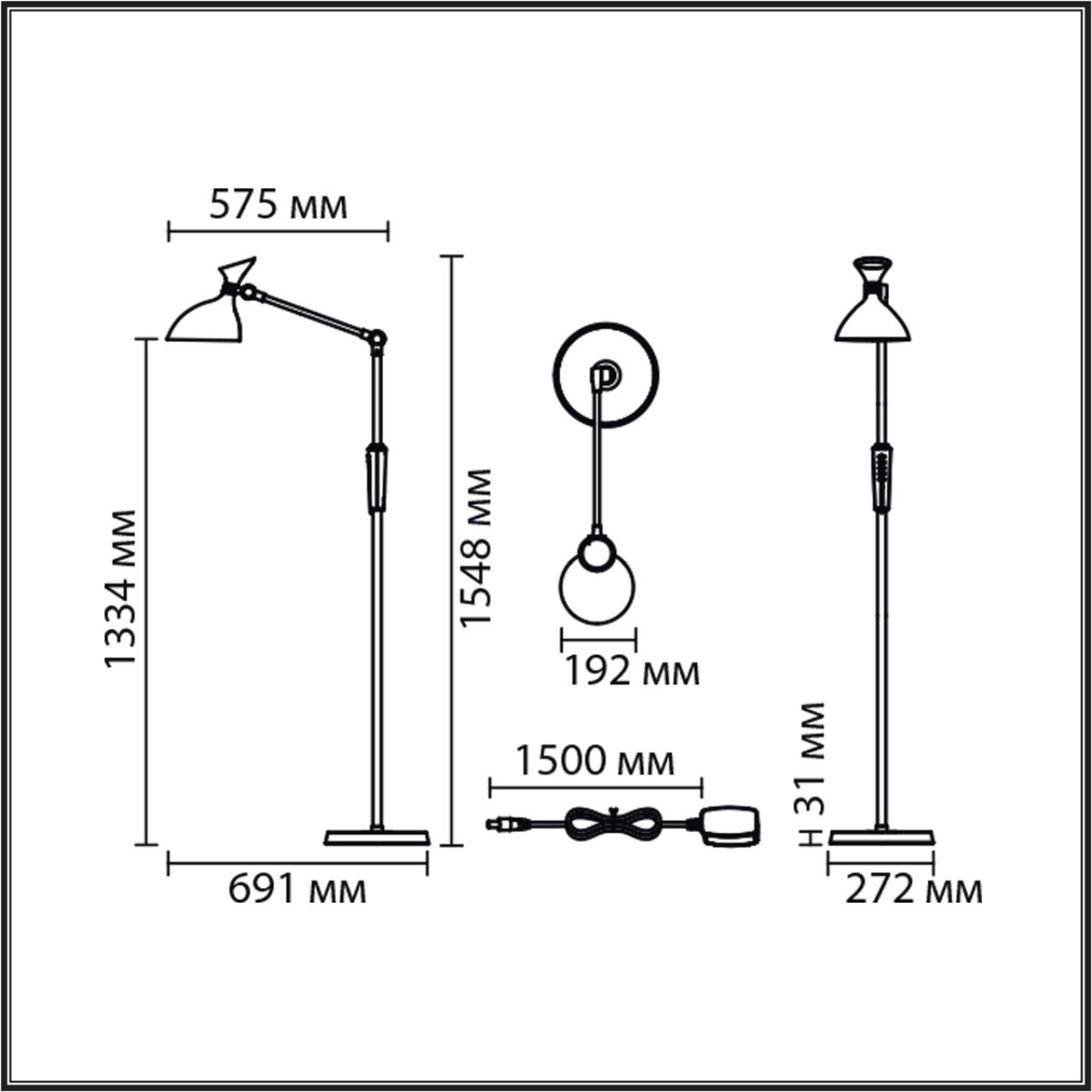 Картинка 8331/15FL Lumion Торшер ССТ/диммер HORSA
