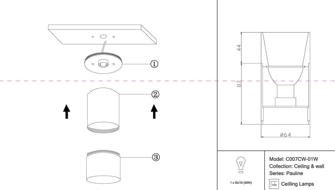 Картинка Потолочный светильник Maytoni Pauline C007CW-01W