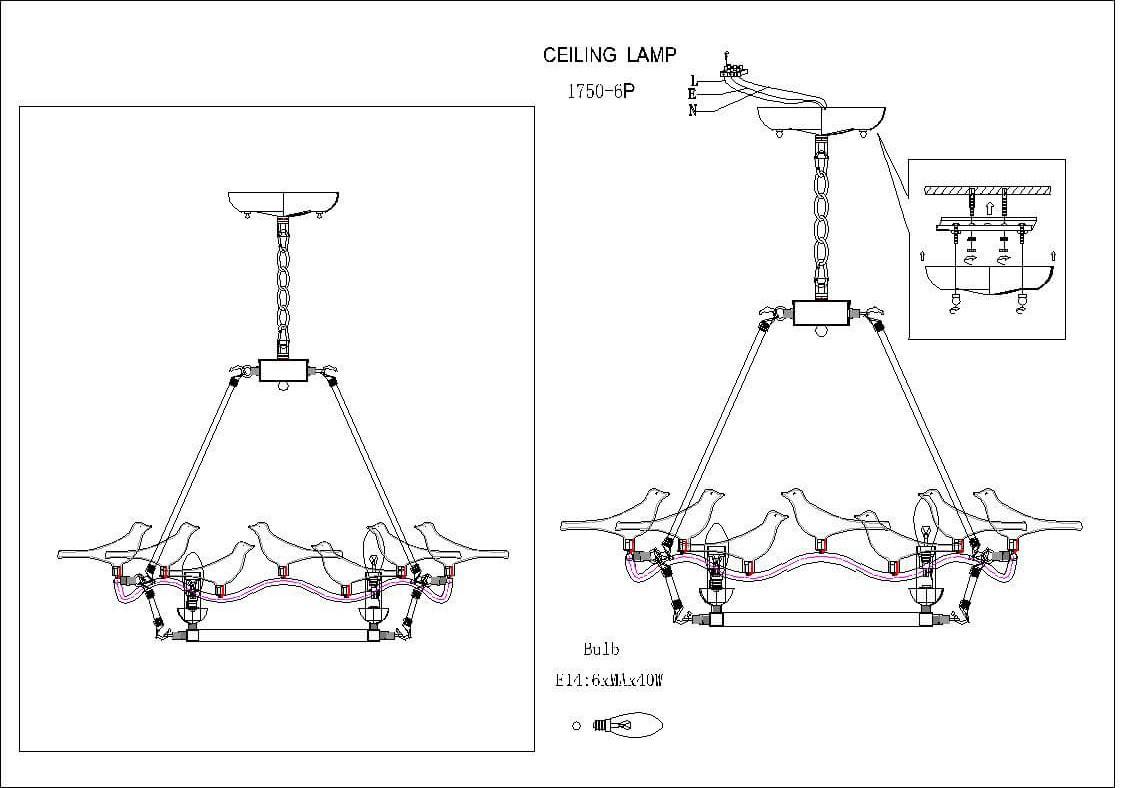 Картинка Подвесной светильник Favourite Pajaritos 1750-6P
