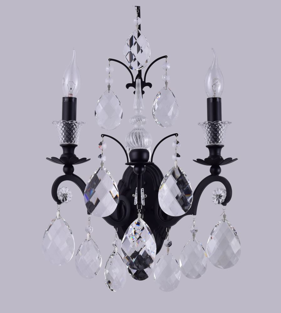 Картинка Бра Crystal Lux MAGNIFICO AP2 BLACK/TRANSPARENT Crystal Lux 2310/402