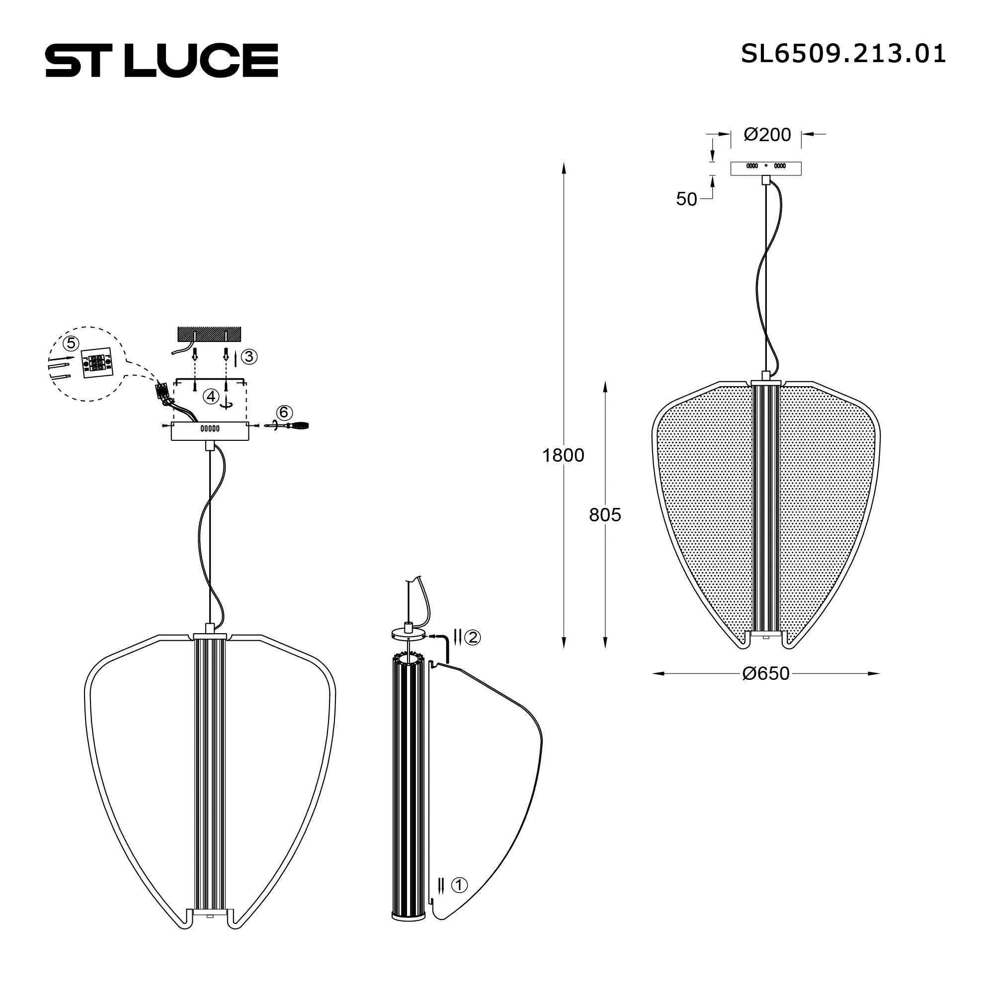 Картинка SL6509.213.01 Светильник подвесной ST-Luce