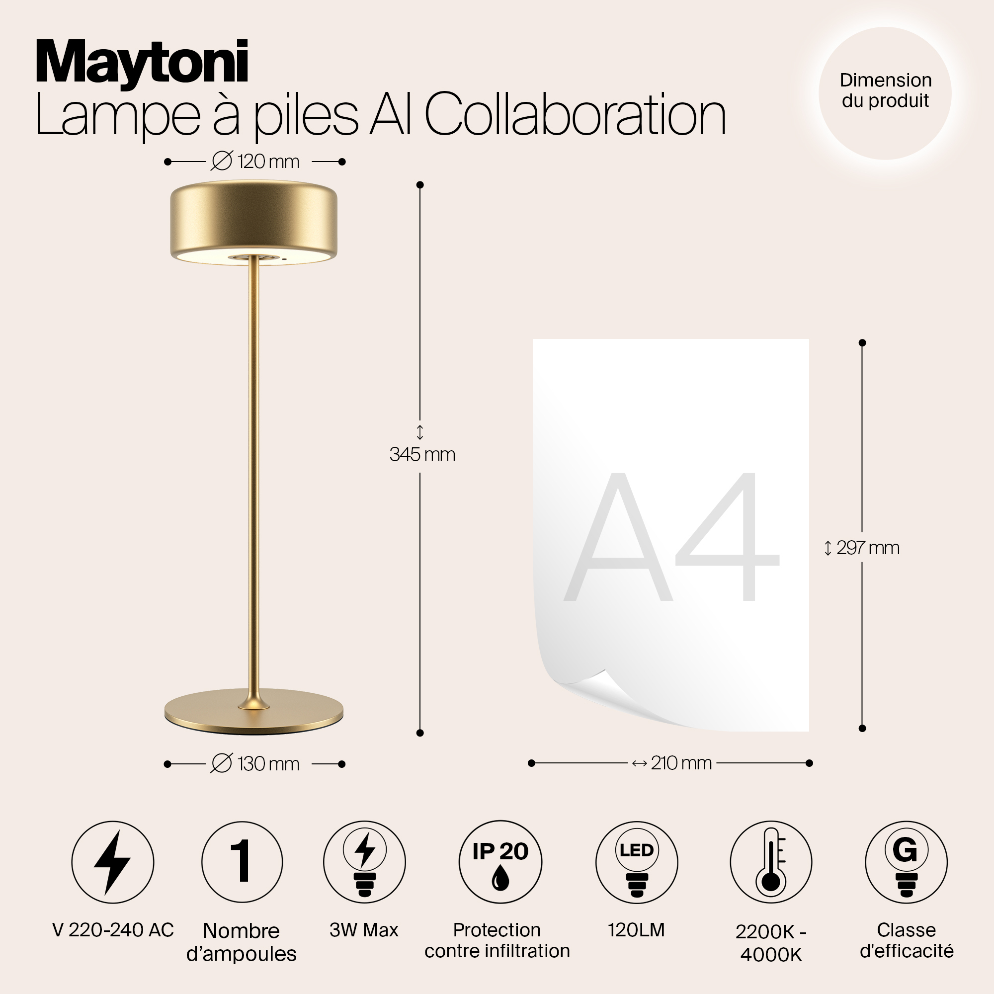 Картинка Аккумуляторный светильник Maytoni MOD229TL-L3G3K2
