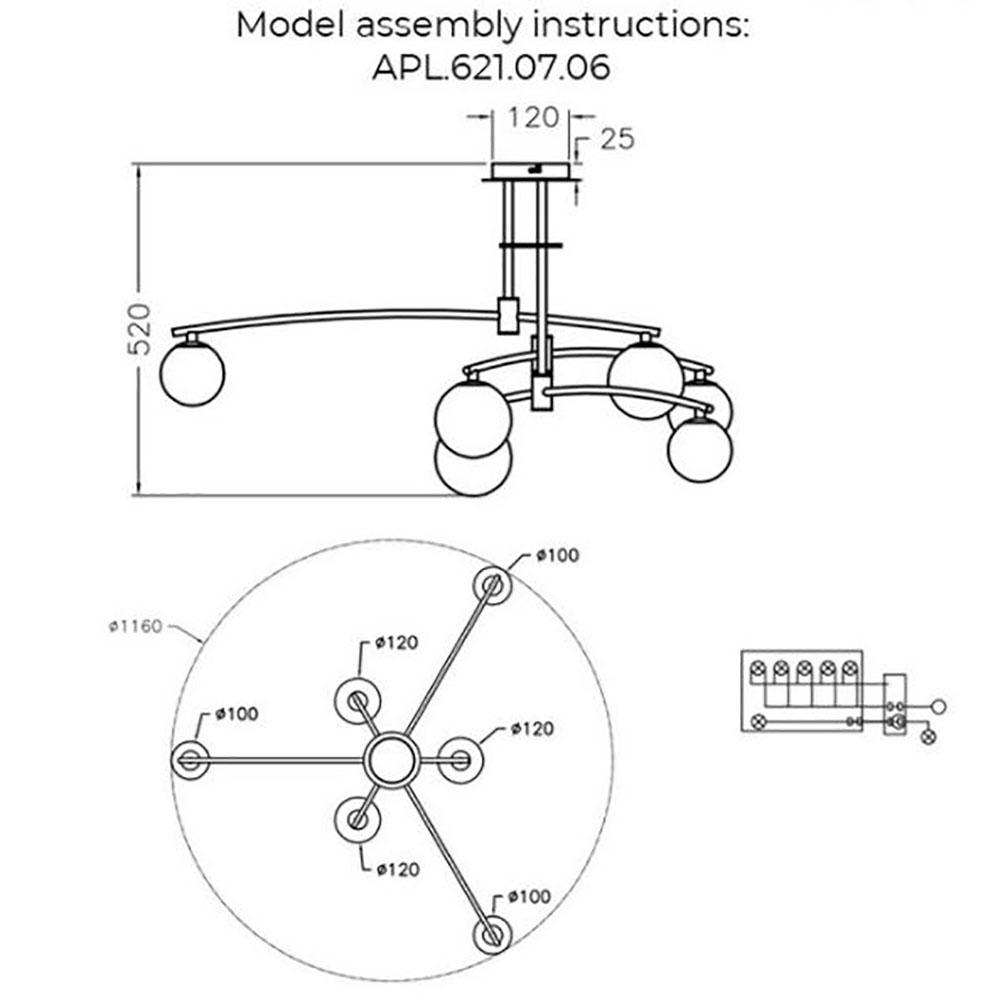 Картинка Потолочная люстра Aployt Ewelina APL.621.07.06
