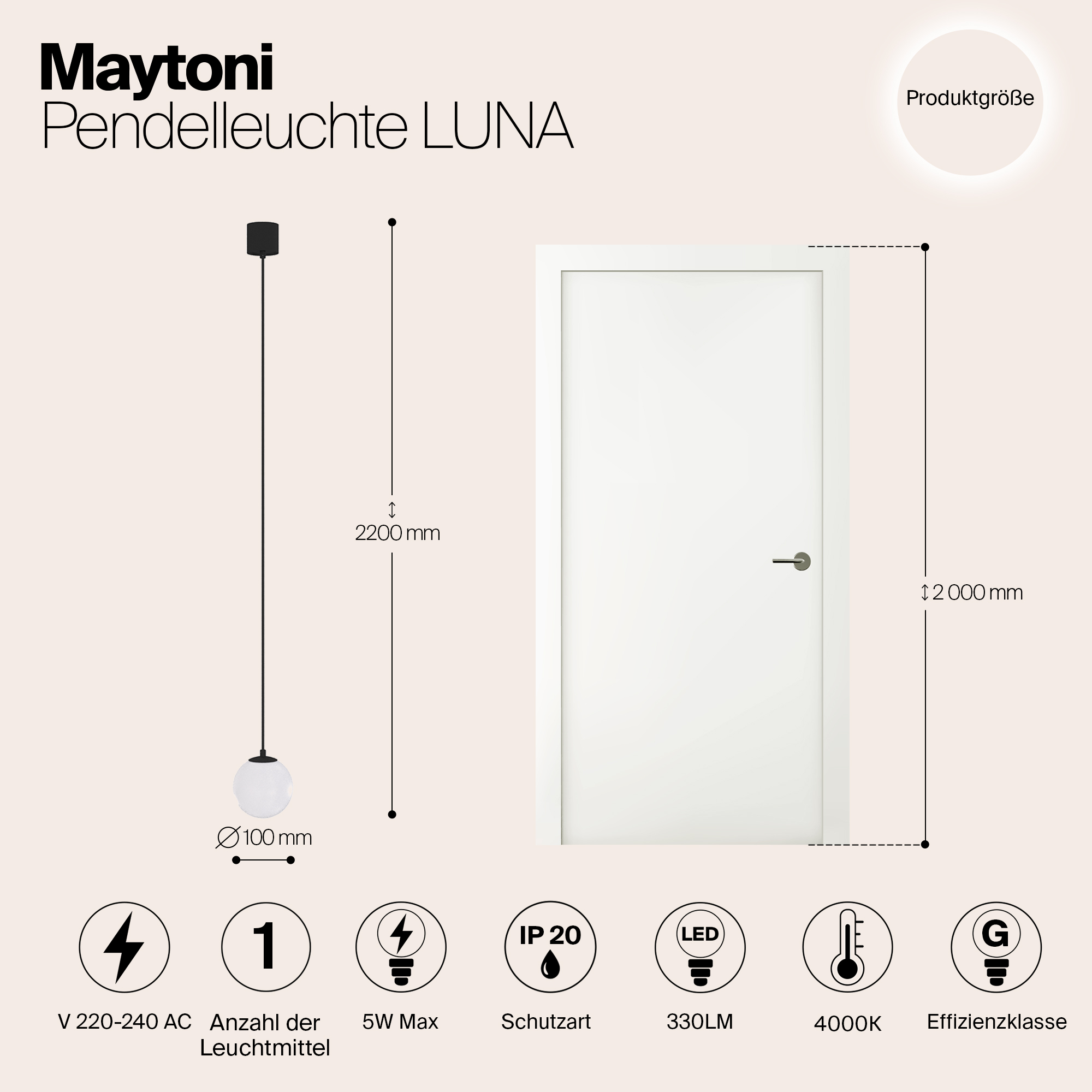 Картинка Подвесной светильник Technical P039PL-5W4K-10-B