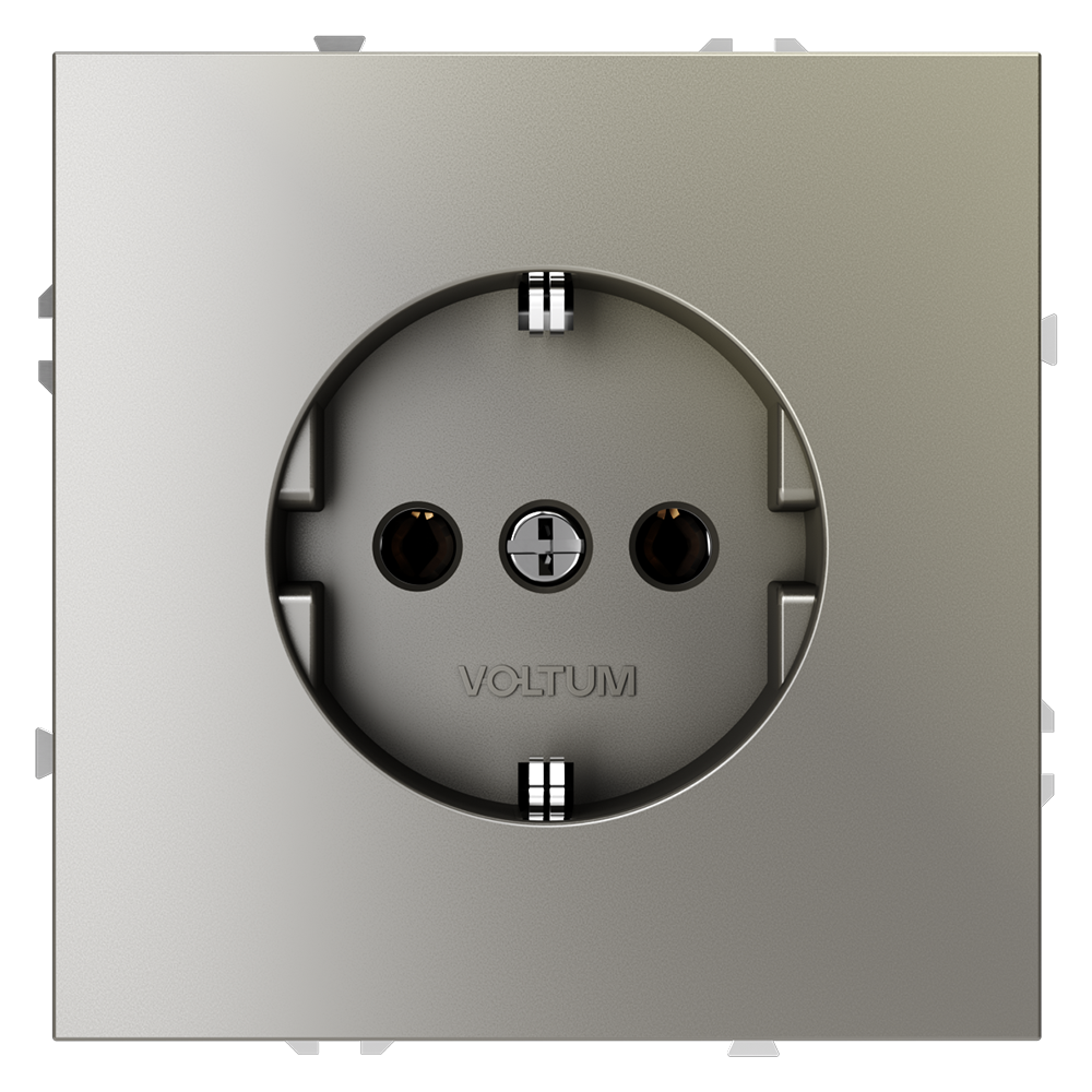 Картинка Розетка встраиваемая VOLTUM S70 с заземлением 16А, (шелк) VLS040104