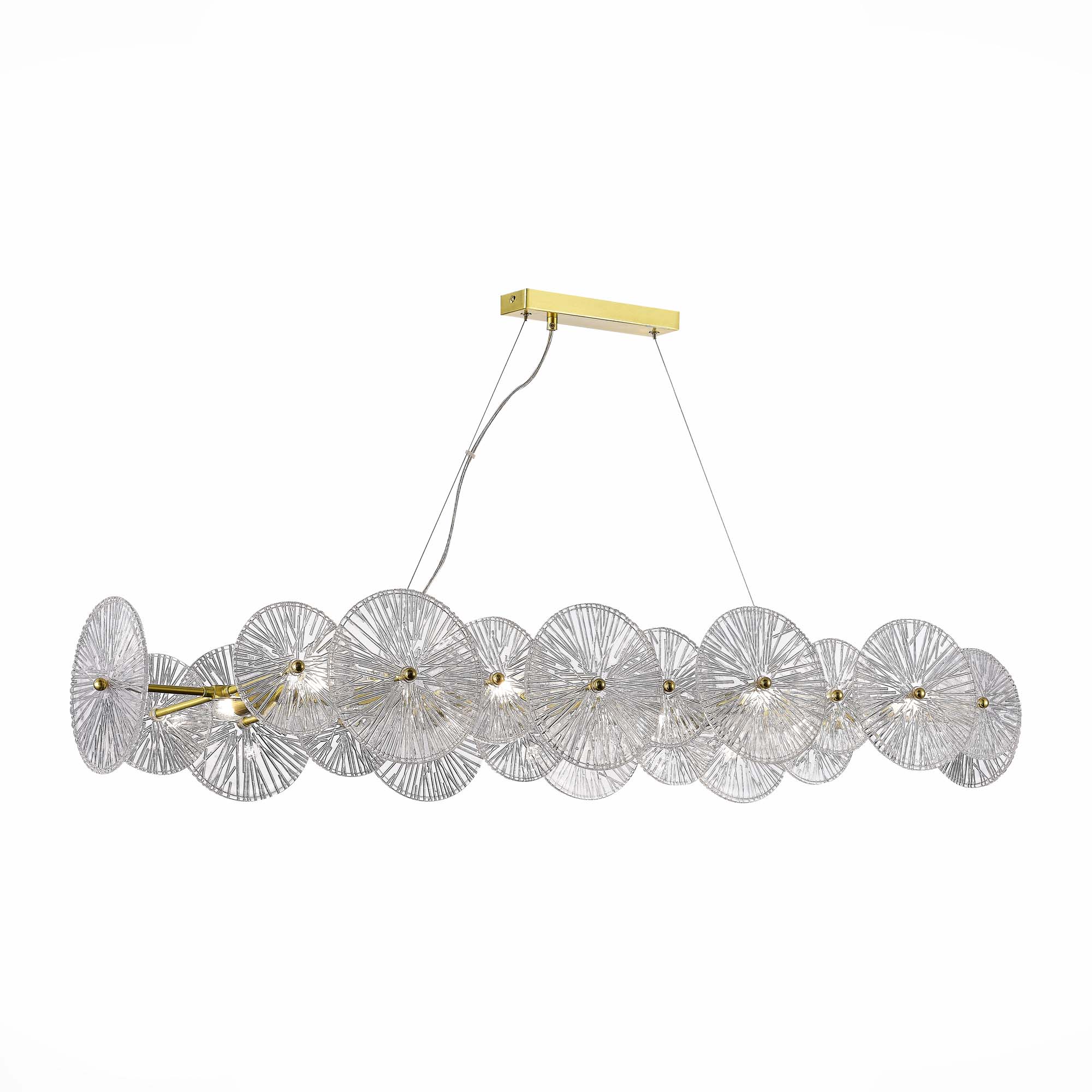 sl1657.213.08 люстра подвесная st-luce золотистый/прозрачный e14 8*40w, доставка по Казахстану 