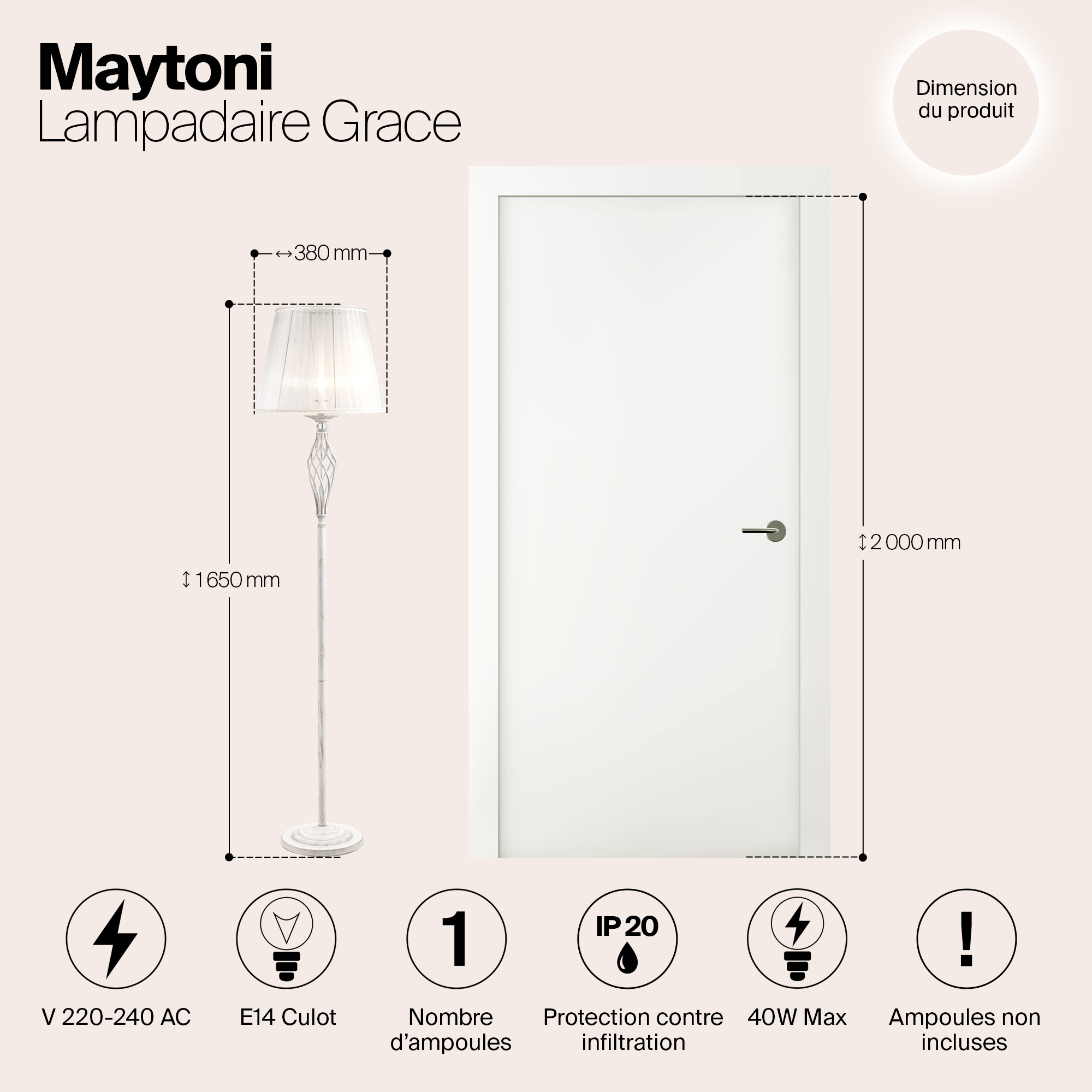 Картинка Торшер Maytoni Grace ARM247-11-G