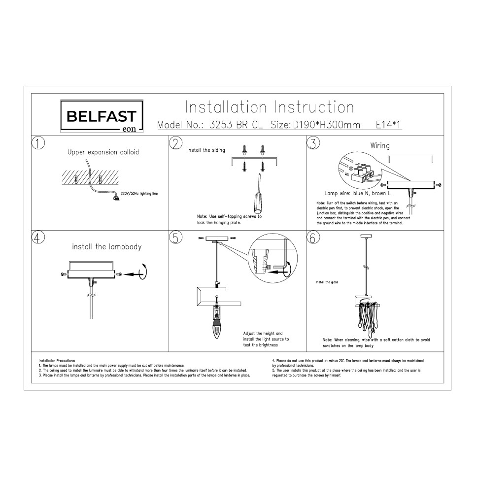 Картинка Подвесной светильник Belfast Colvil 3253 BR CL
