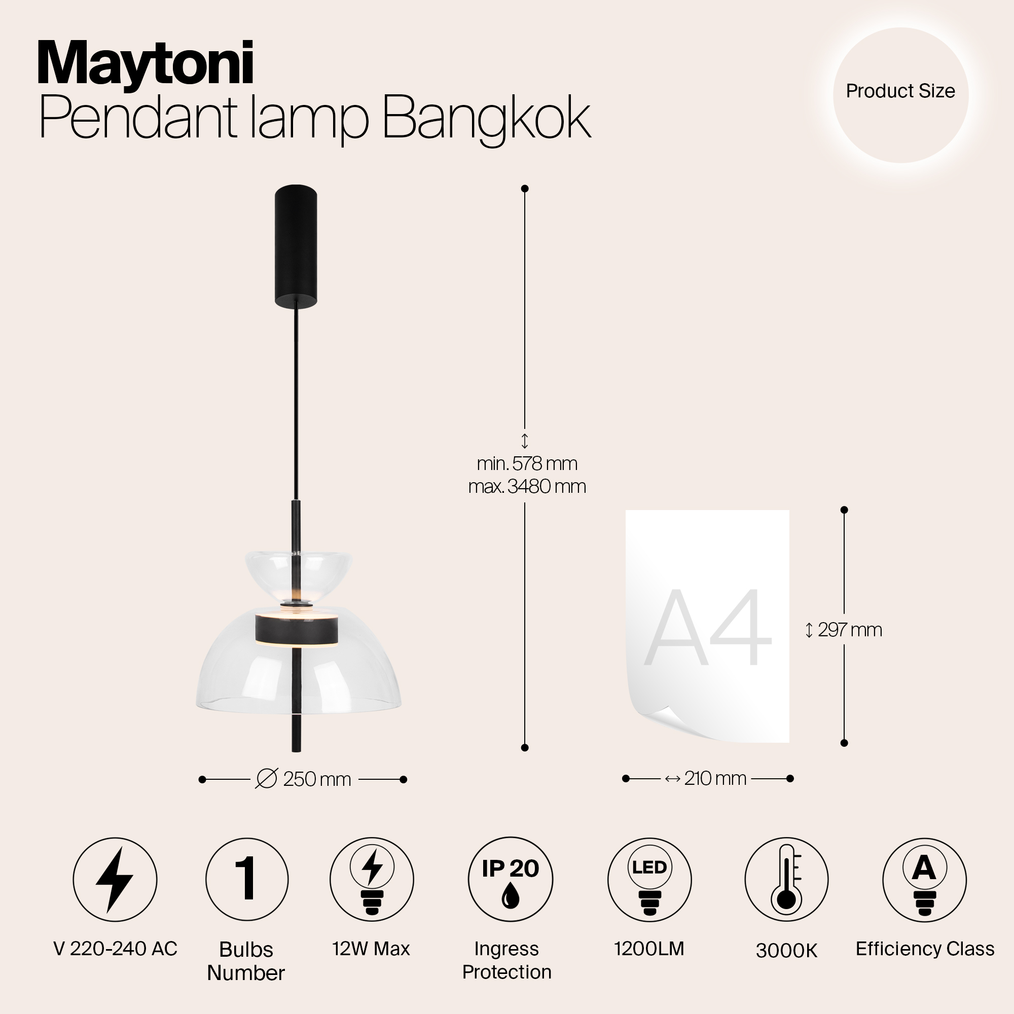 Картинка Подвесной светильник Maytoni MOD185PL-L6B3K2