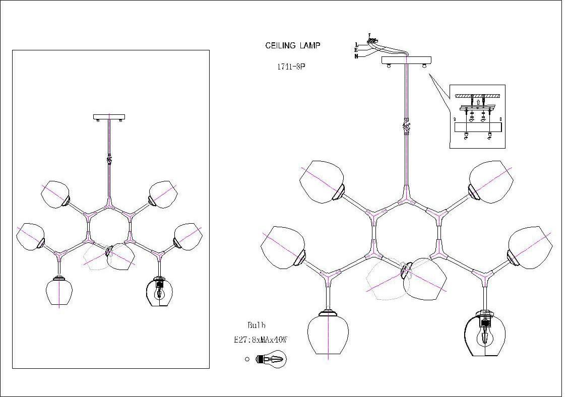 Картинка Подвесная люстра Favourite Bolos 1741-8P