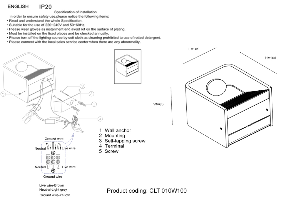 Картинка Бра Crystal Lux CLT 010W100 WH Crystal Lux 1401/400