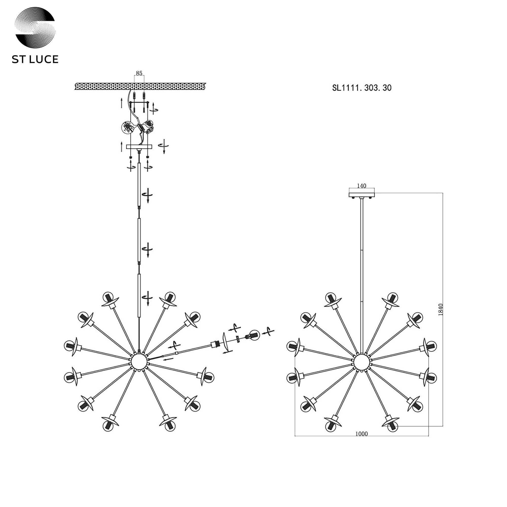 Картинка Подвесная люстра ST Luce Guido SL1111.303.30