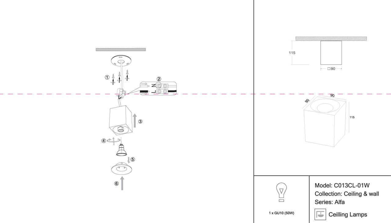 Картинка Потолочный светильник Maytoni Alfa C013CL-01W