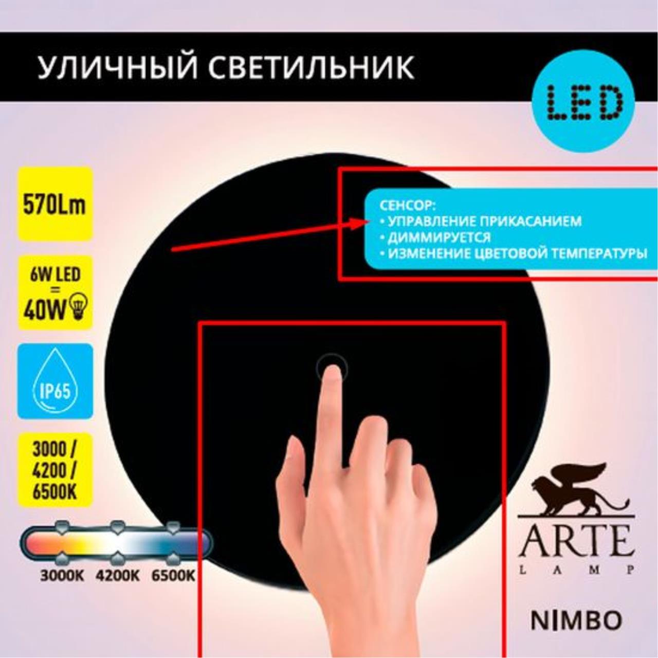 Картинка Настенный уличный светильник Arte Lamp NIMBO A4506AL-1BK